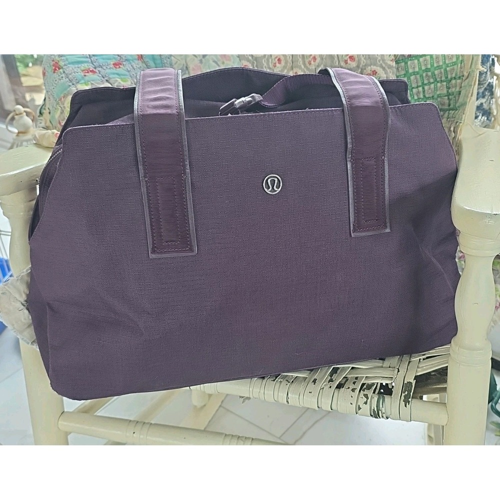 Lululemon Go Getter Purple Bag Tote Gym Travel Business 100% Polyester Go Wild